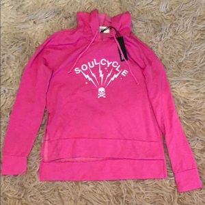Soulcycle: Hot pink cropped soul hoodie. NWT